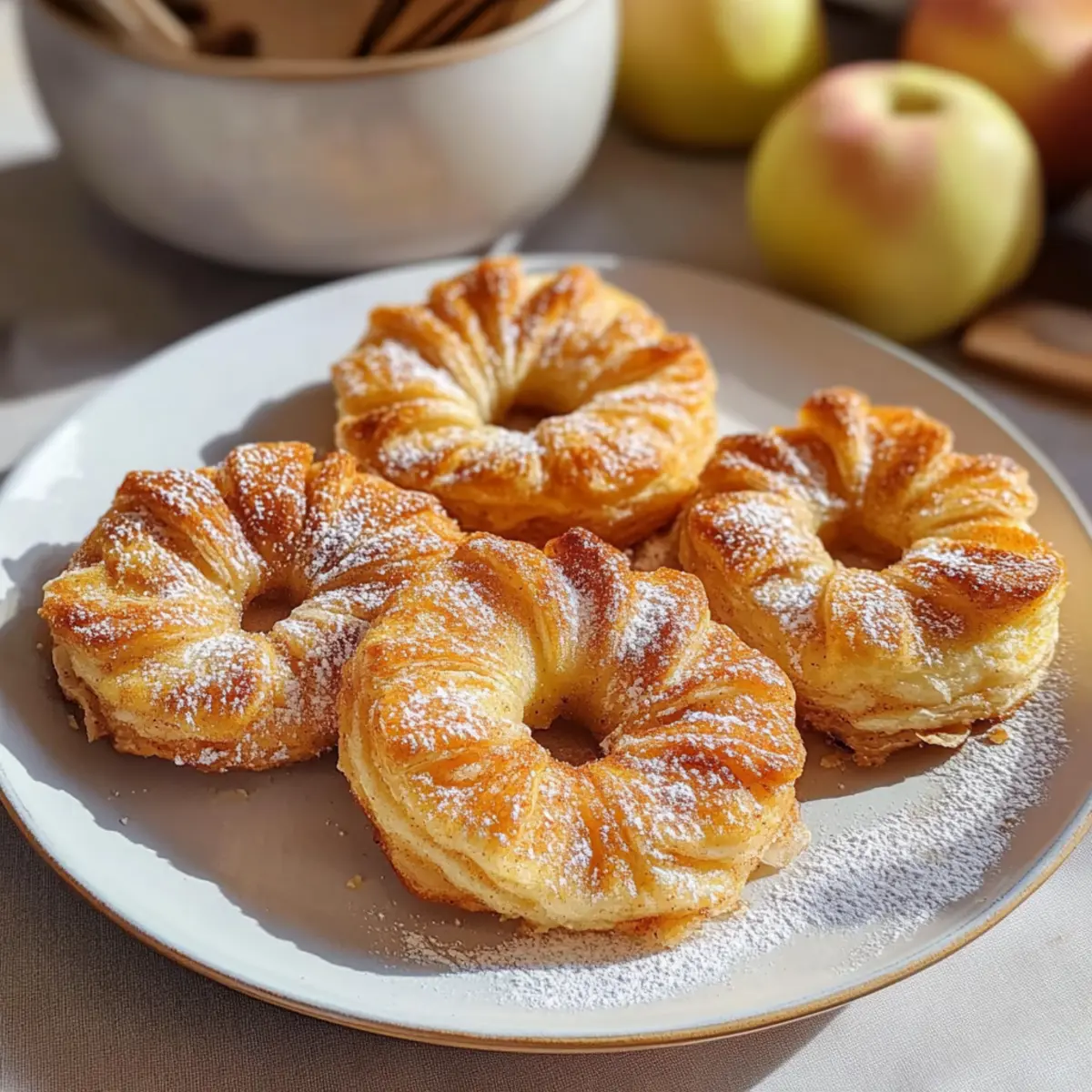 Apfelringe mit Blätterteig