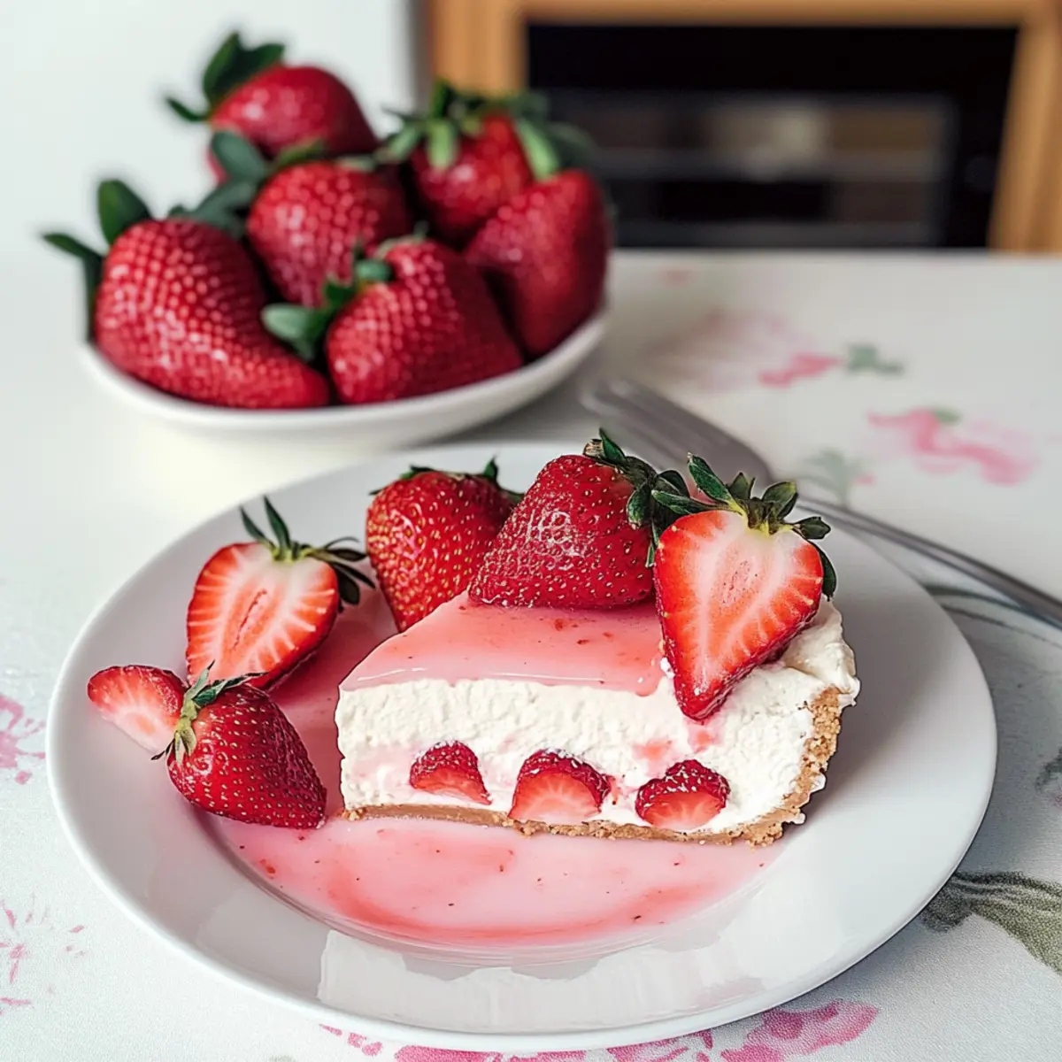 Käsekuchen mit Erdbeeren ohne Backen