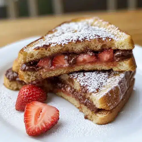 Gefüllter französischer Toast mit Nutella und Erdbeeren