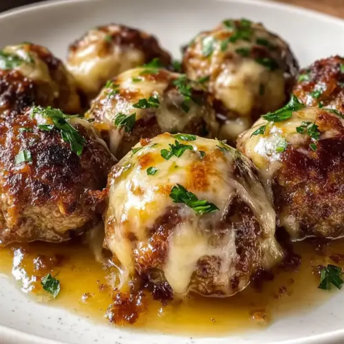 Käse Französische Zwiebel Fleischbällchen: Ein Trostkoch Erlebnis