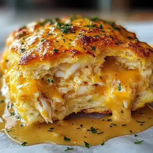 Krabben gefüllte Cheddar Brötchen