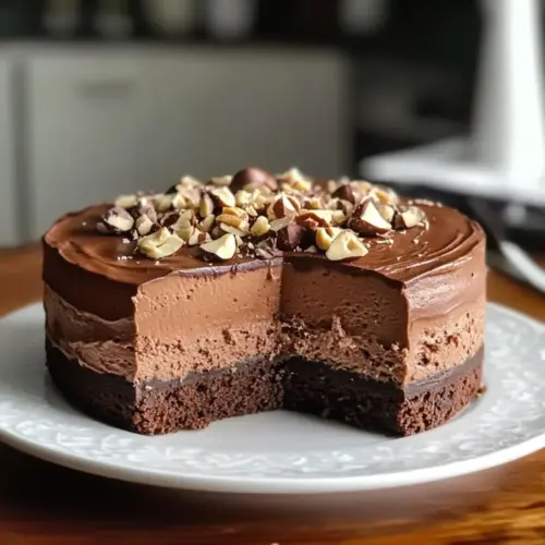 Dekadenter Low Carb Schokoladenhaselnussmousse-Kuchen