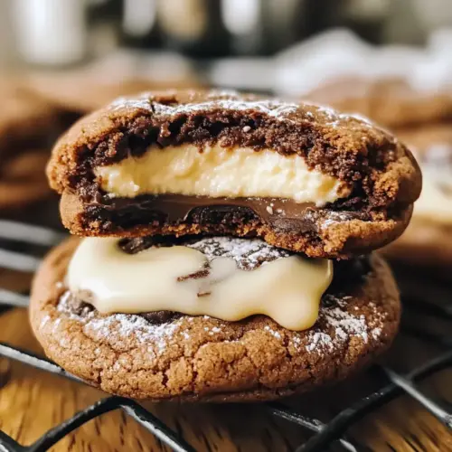 Käsekuchen gefüllte Schokoladenkekse