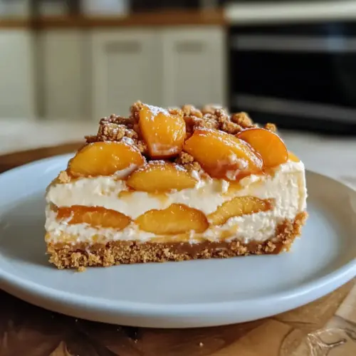 Pfirsich-Cobbler-Cheesecake für den perfekten Genuss