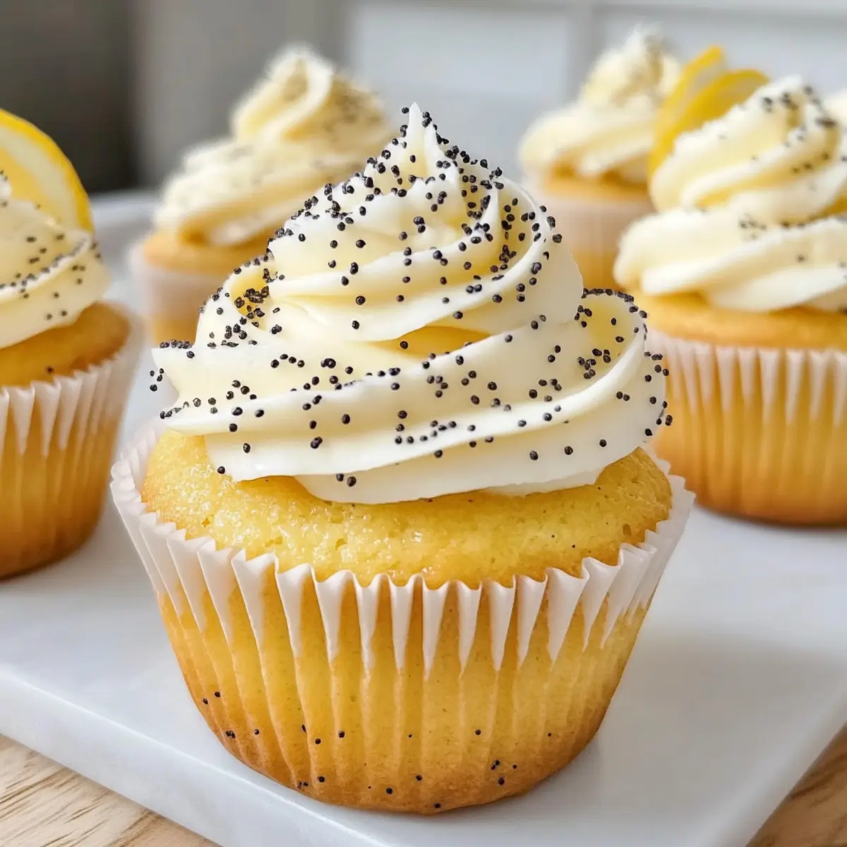 Juicy lemon poppy seed cupcakes with heavenly cream cheese frosting