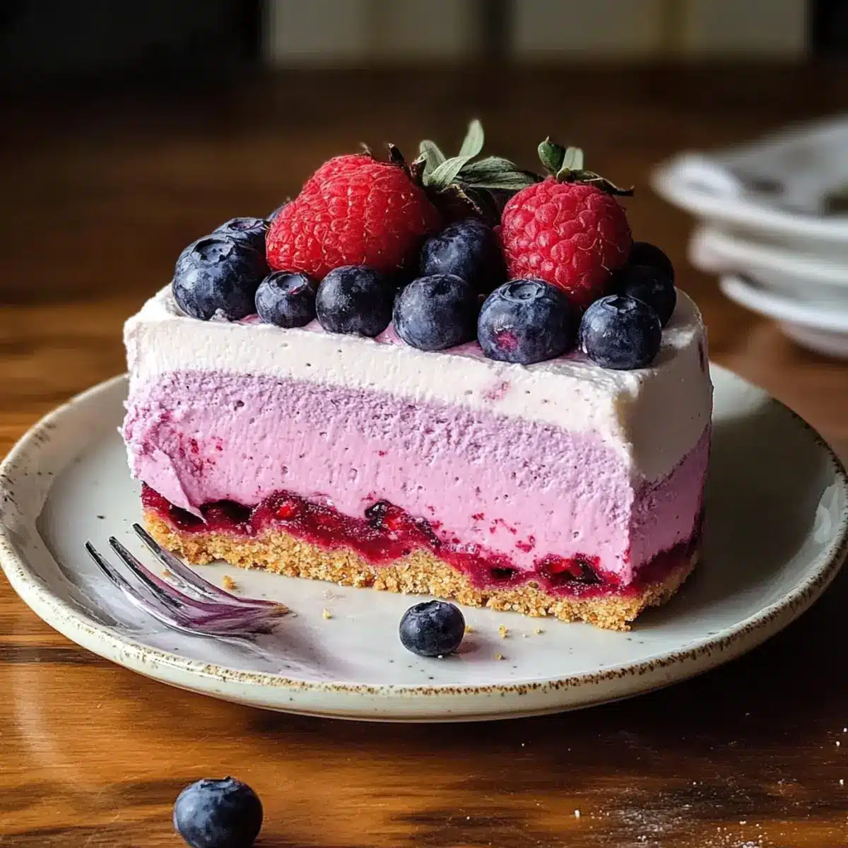 Dreier-Beeren-Kuchen ohne backen mit Keksboden