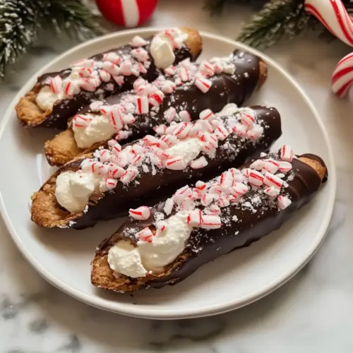 Zuckerrohrknusper Minz Cheesecake Cannoli