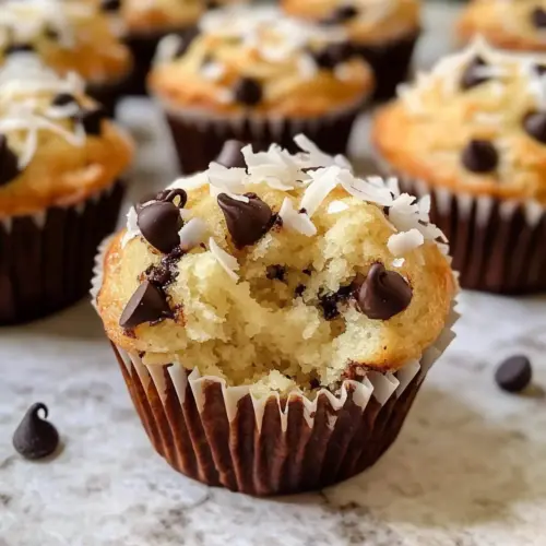 Schokoladenstückchen Kokosnuss Muffins