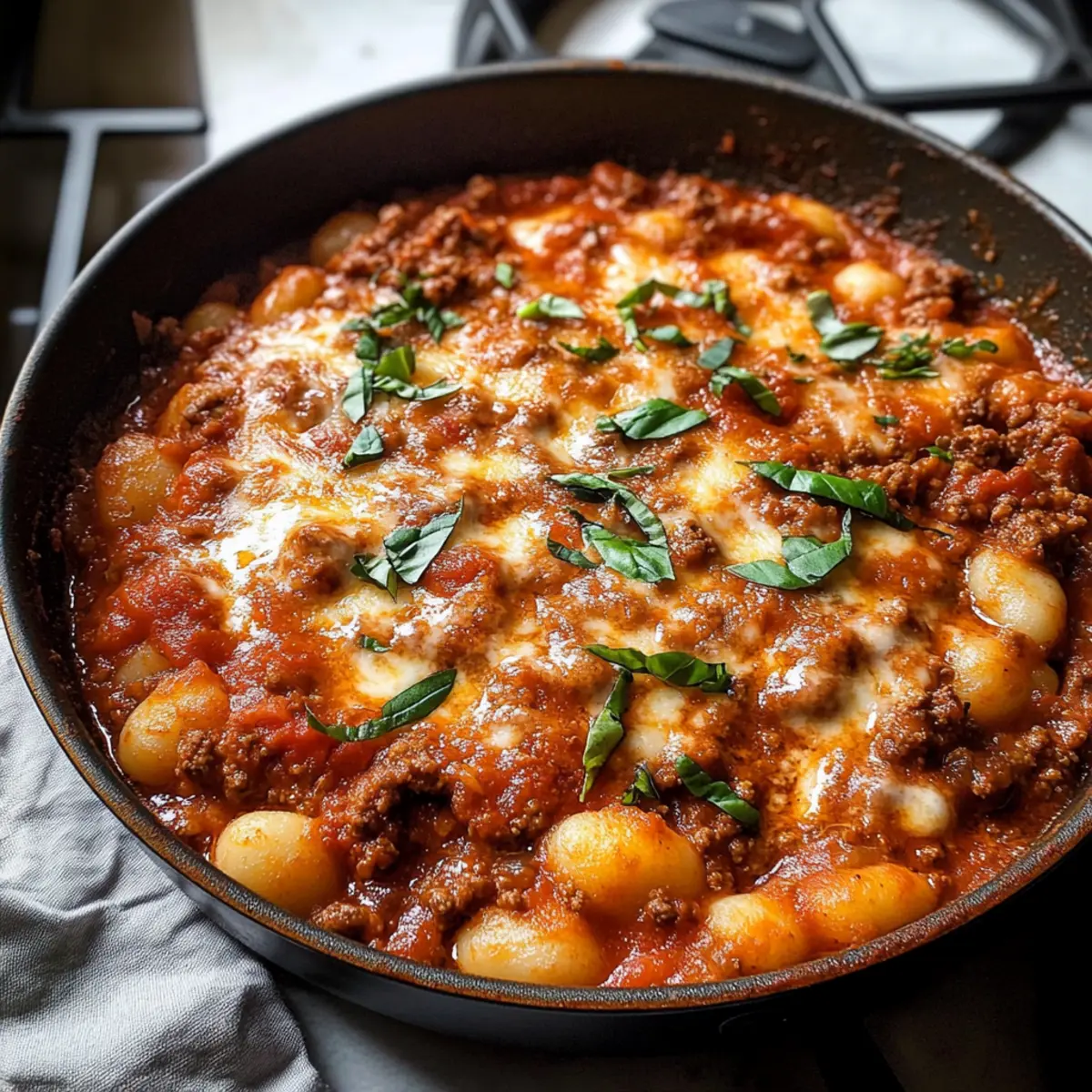 Einfache Herdplatte Gnocchi Lasagne