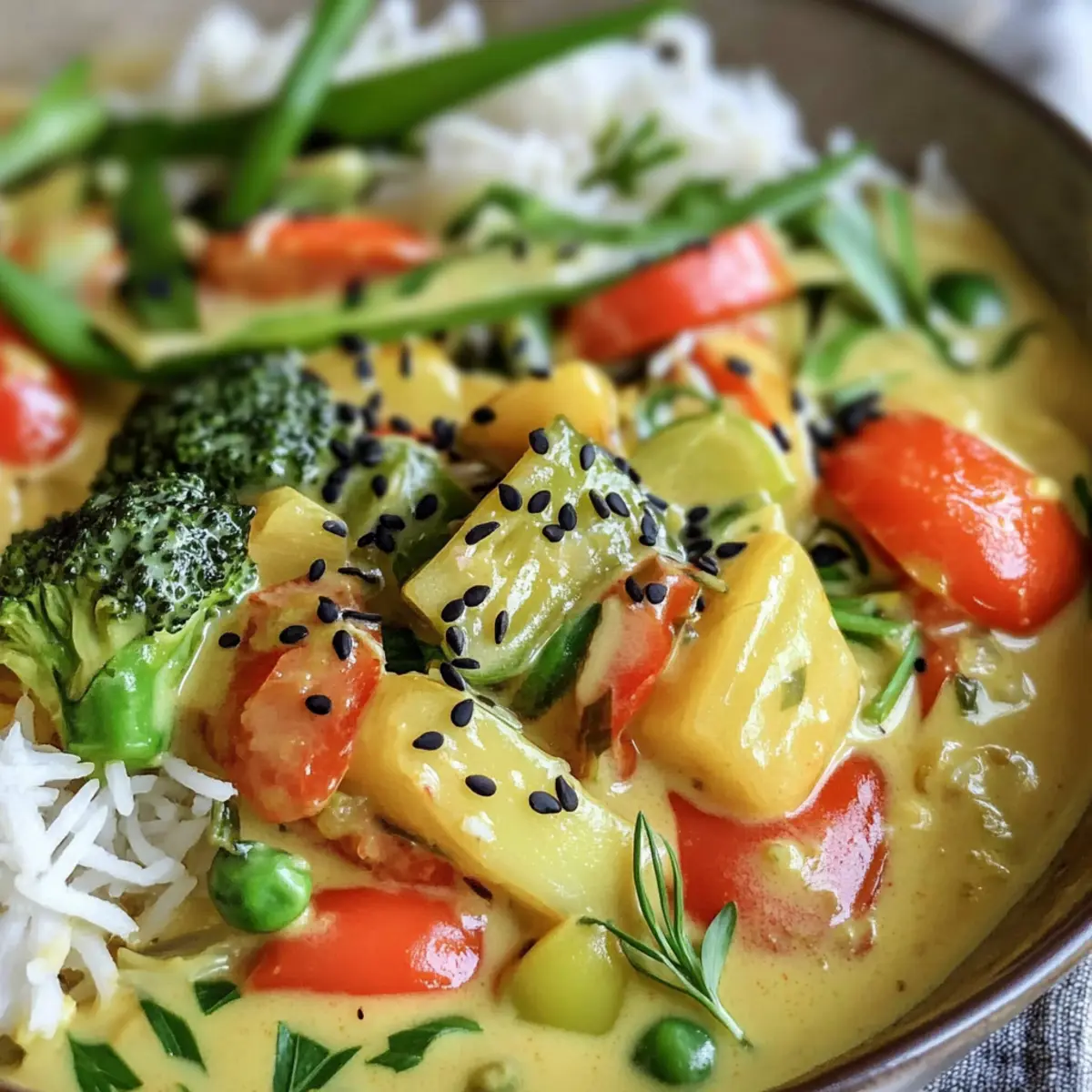 Simple vegetable curry with coconut milk
